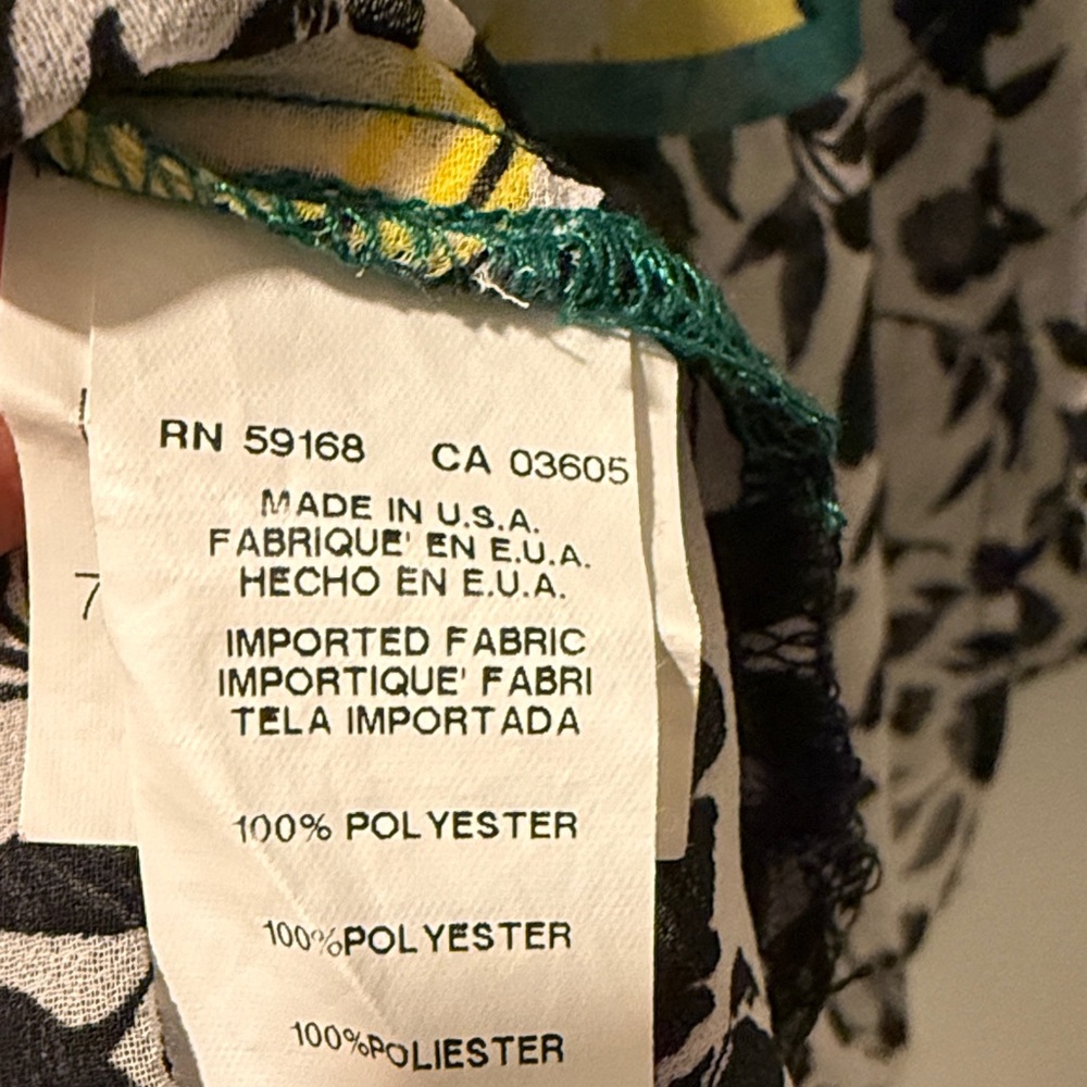 Karen Kane Women's Green and Yellow Floral Blouse size M - Picture 7 of 8